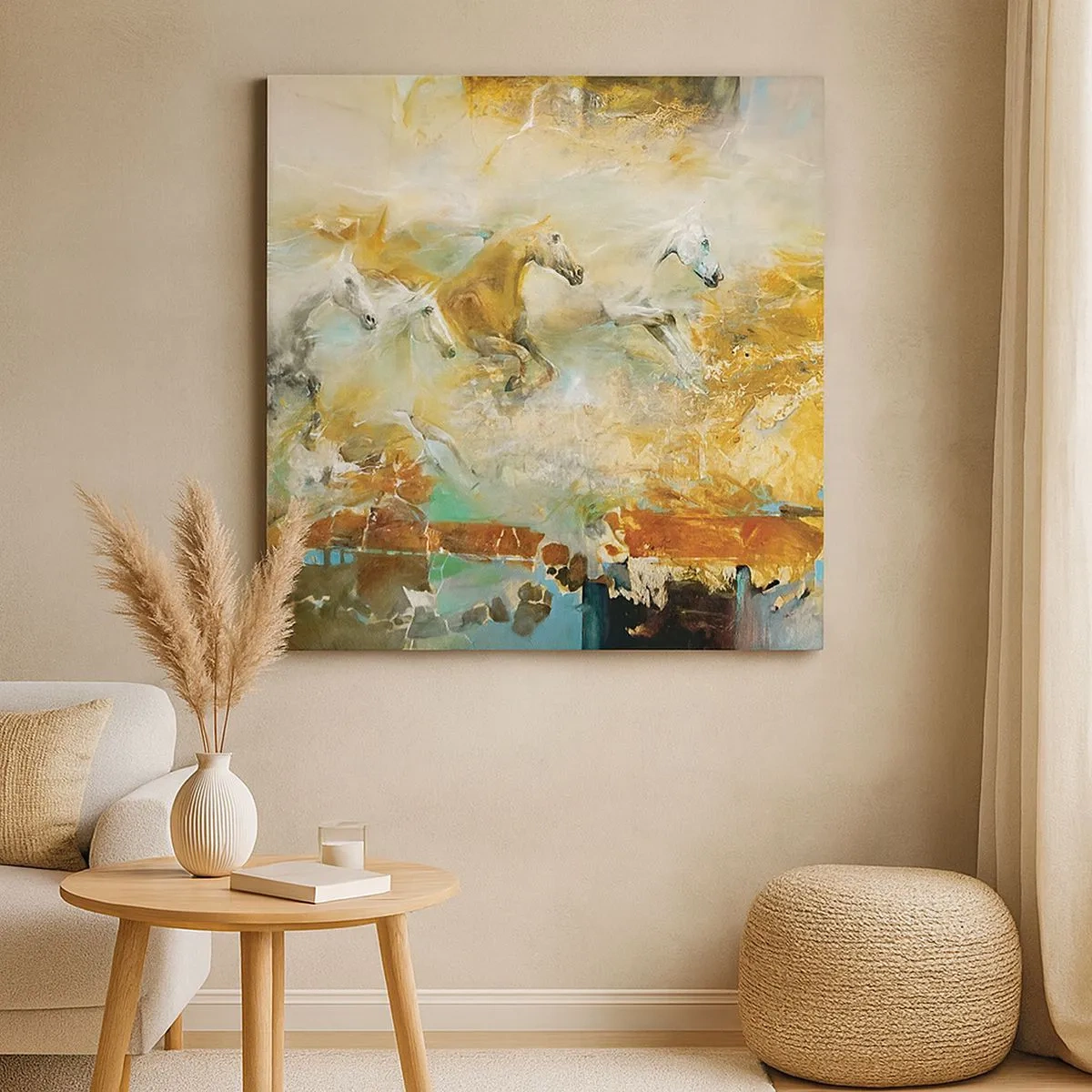 Tablou pe pânză - Galopând prin lumină - 30x30 cm