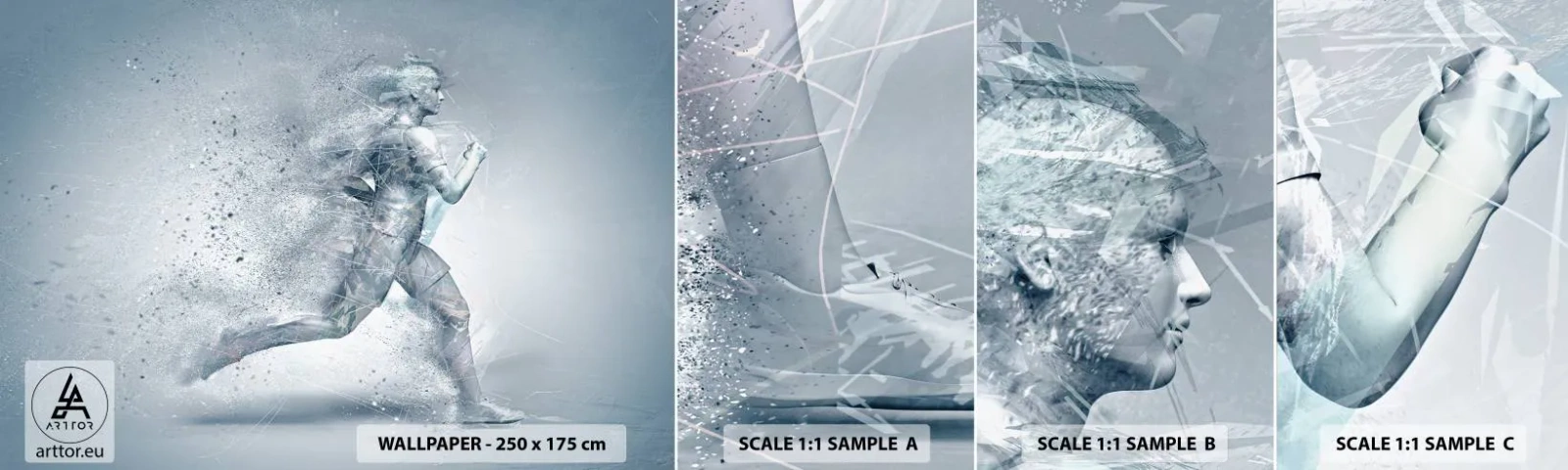 Mostră de Tapet Standard Eco - Energie pură cristalină - Abstracția, Grafică, Alergător - 100x30 cm