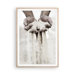 Poster în ramă de stejar deschis - Cu aceste mâini... - 70x100 cm