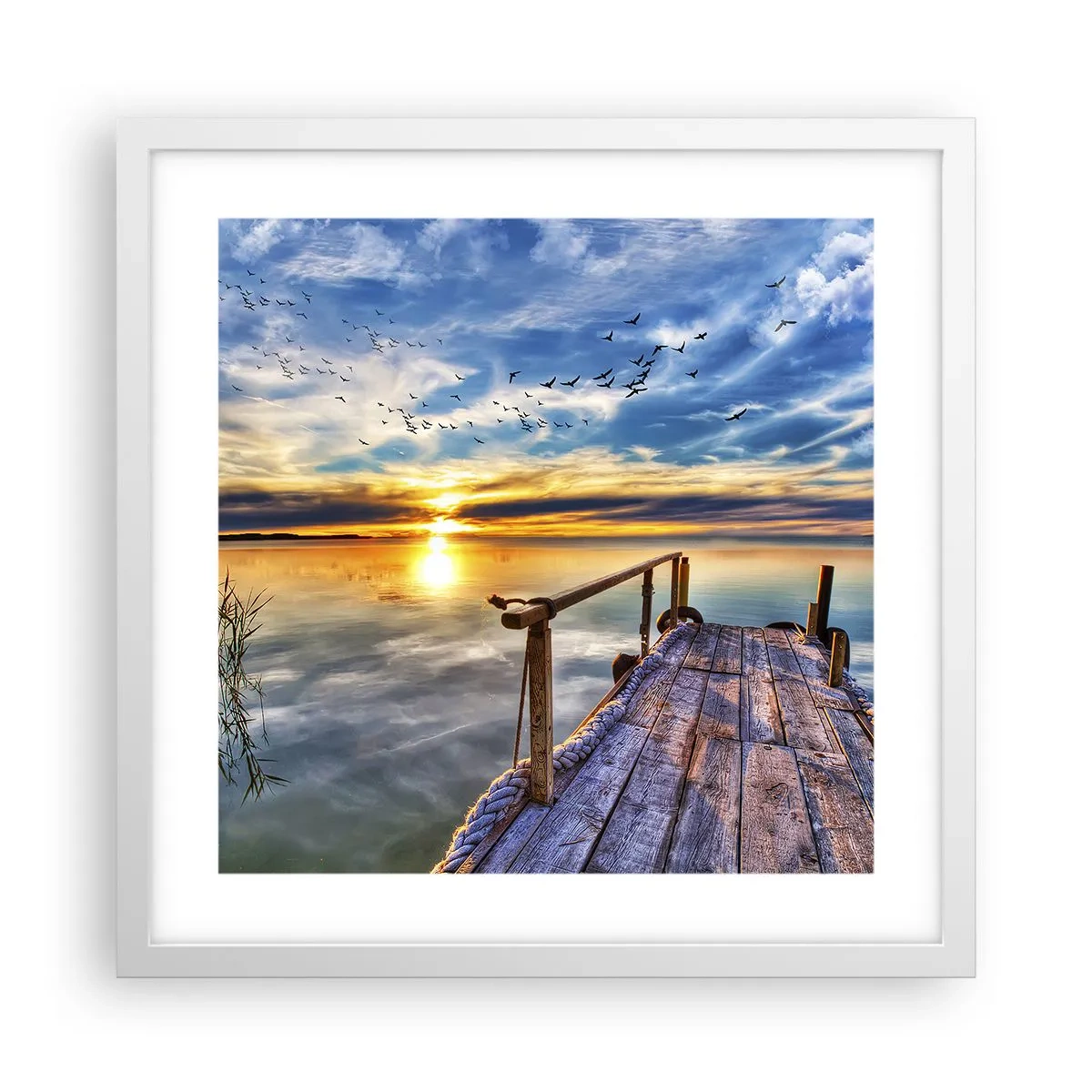 Poster în ramă albă - Vântul se odihnește - 40x40 cm