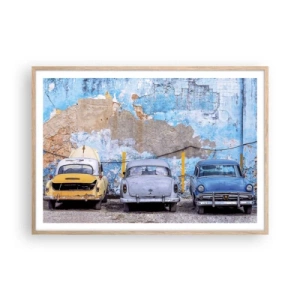 Poster în ramă de stejar deschis - Întâlnirea veteranilor - 100x70 cm