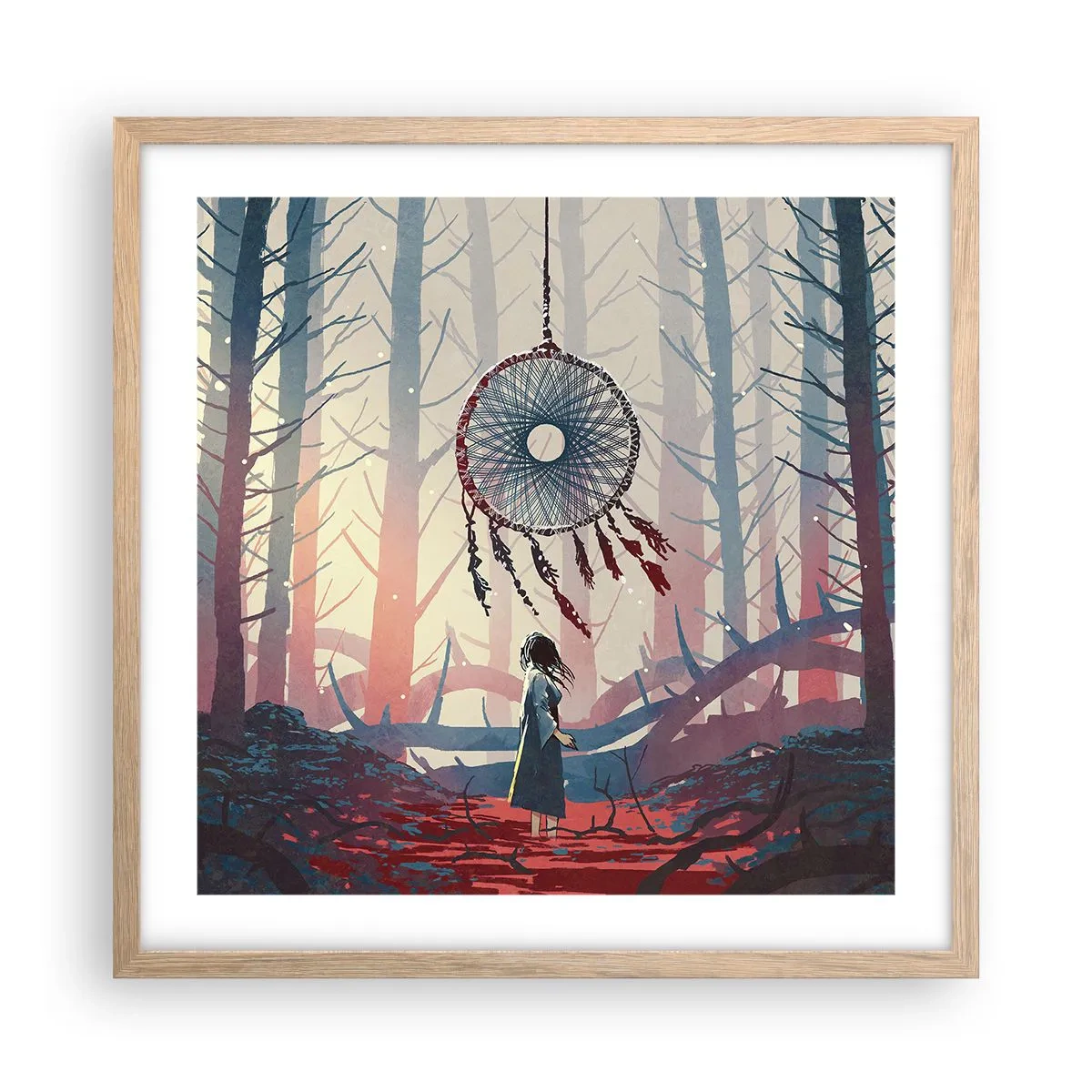 Poster în ramă de stejar deschis - Ritualul secret al fericirii - 50x50 cm