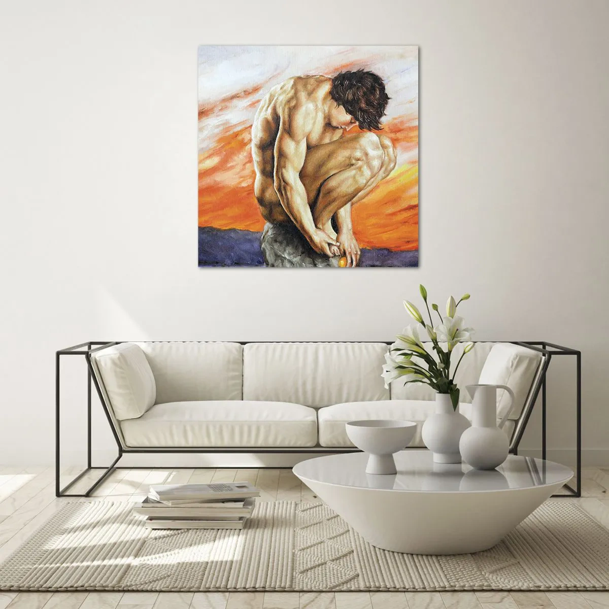 Tablou pe sticlă - Ascultându-se pe sine - 70x70 cm