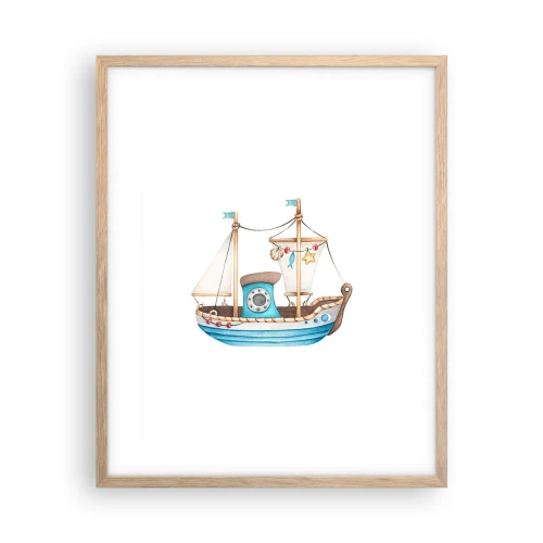Poster în ramă de stejar deschis - Ahoy aventura! - 40x50 cm