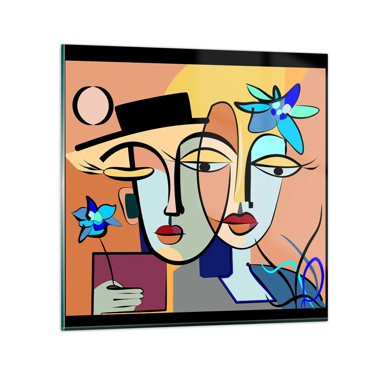 Tablou pe sticlă - Întâlnire cu Picasso - 30x30 cm