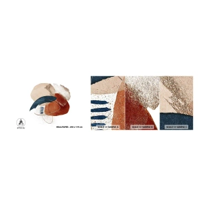 Mostră de Tapet Standard Eco - Compoziție ovală - Abstracția, Bucată, Model modern - 100x30 cm