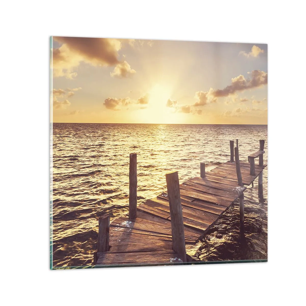 Tablou pe sticlă - Tărâmul de aur al blândeții - 40x40 cm