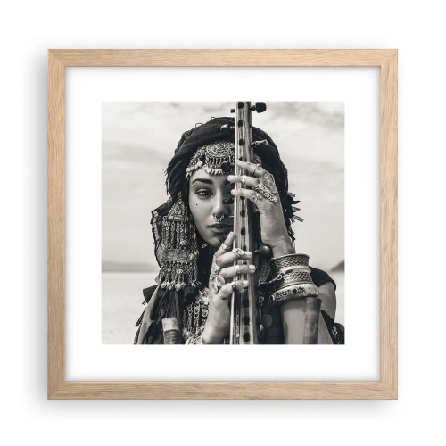 Poster în ramă de stejar deschis - Muzica orientală în sine - 30x30 cm