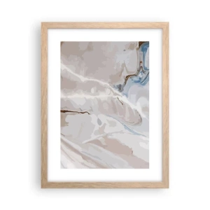 Poster în ramă de stejar deschis - Meandre albastre sub alb - 30x40 cm