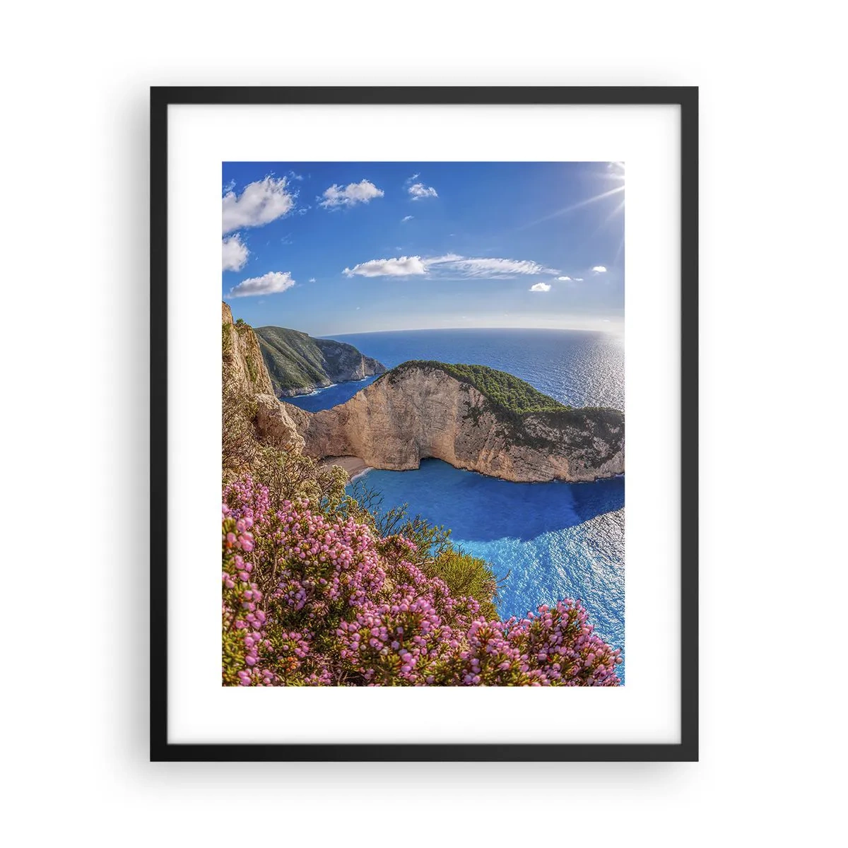 Poster în ramă neagră - Marea mea vacanță grecească - 40x50 cm