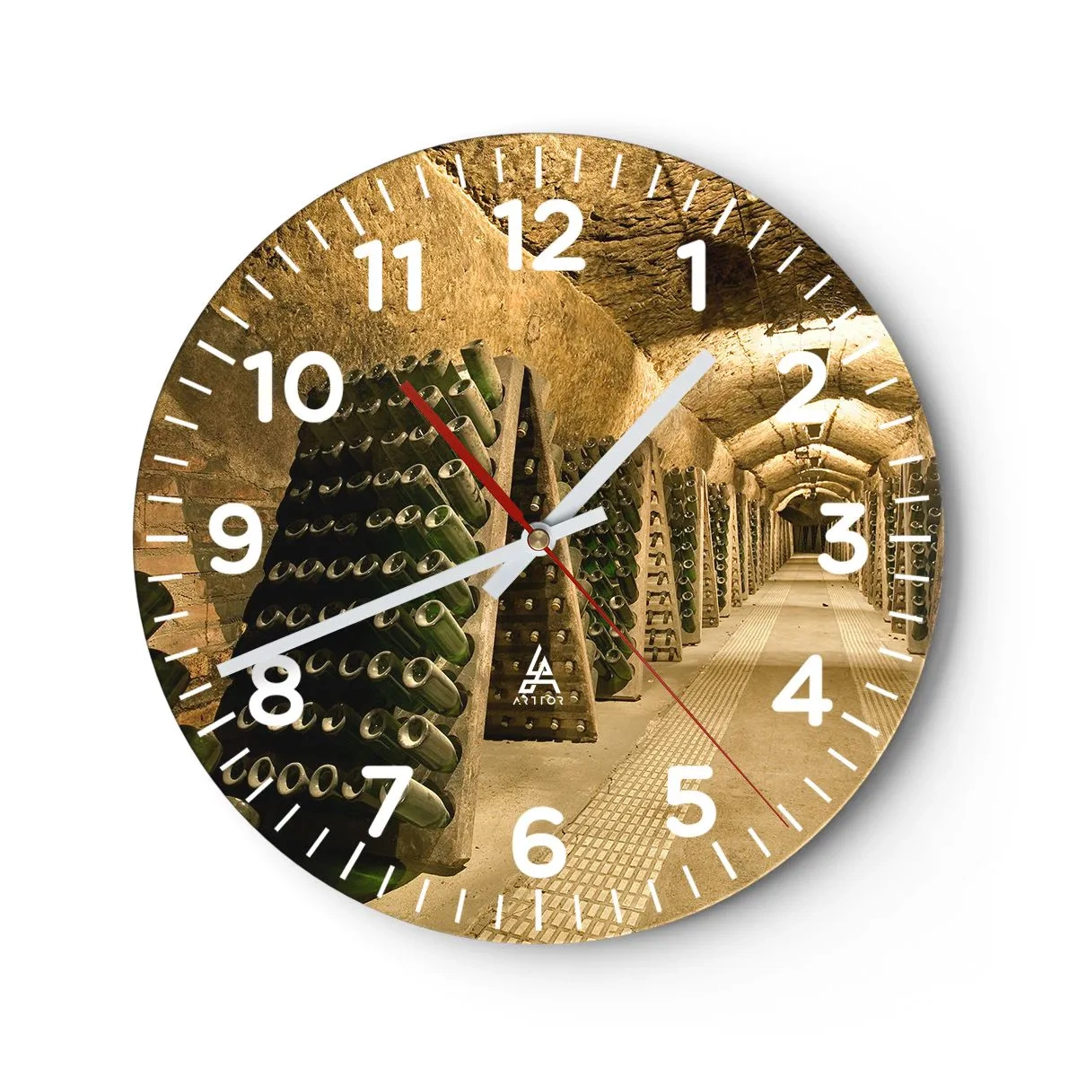 Ceas de perete - Ceas pe sticlă - Nașterea gustului - 30x30 cm