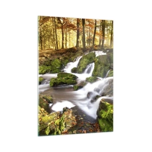 Tablou pe sticlă - Repede prin pădure de toamnă - 50x70 cm