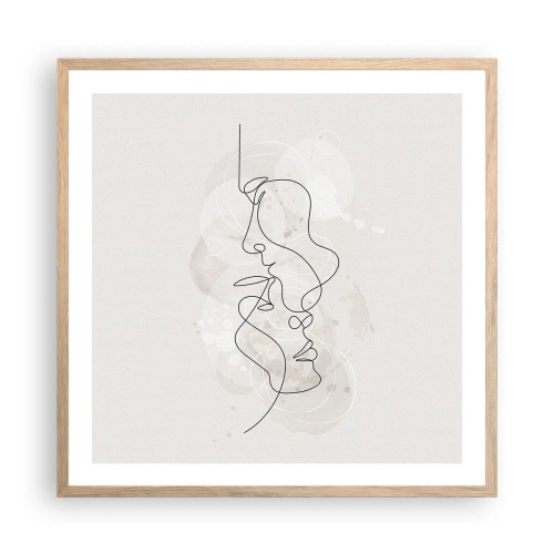 Poster în ramă de stejar deschis - Încurcați într-o îmbrățișare - 60x60 cm