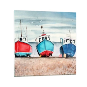 Tablou pe sticlă - Gata pentru pescuit - 30x30 cm