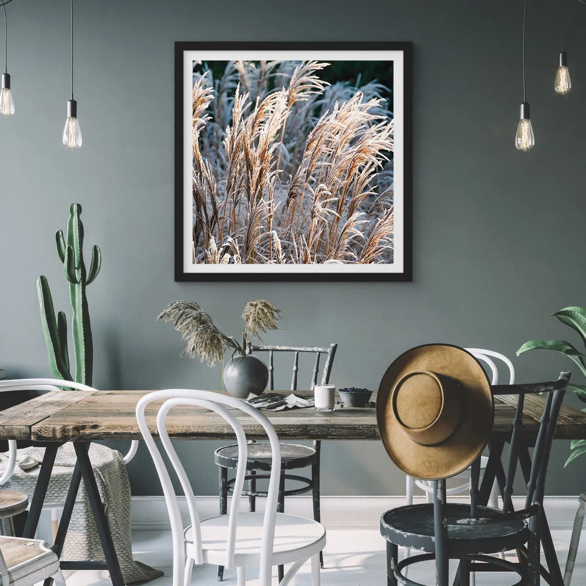 Poster în ramă neagră - Împodobite cu brumă - 60x60 cm