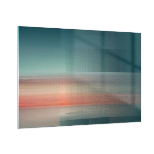 Tablou pe sticlă - Abstracție: unde de lumină - 100x70 cm