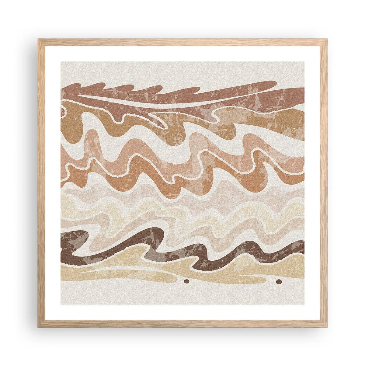 Poster în ramă de stejar deschis - Energie bună - emoții bune - 60x60 cm