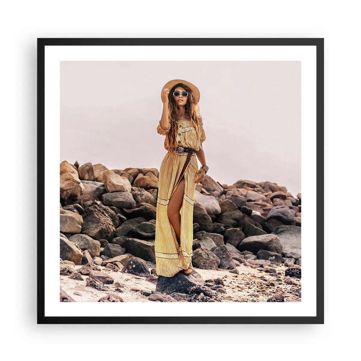 Poster în ramă neagră - Magia pietrelor - 60x60 cm
