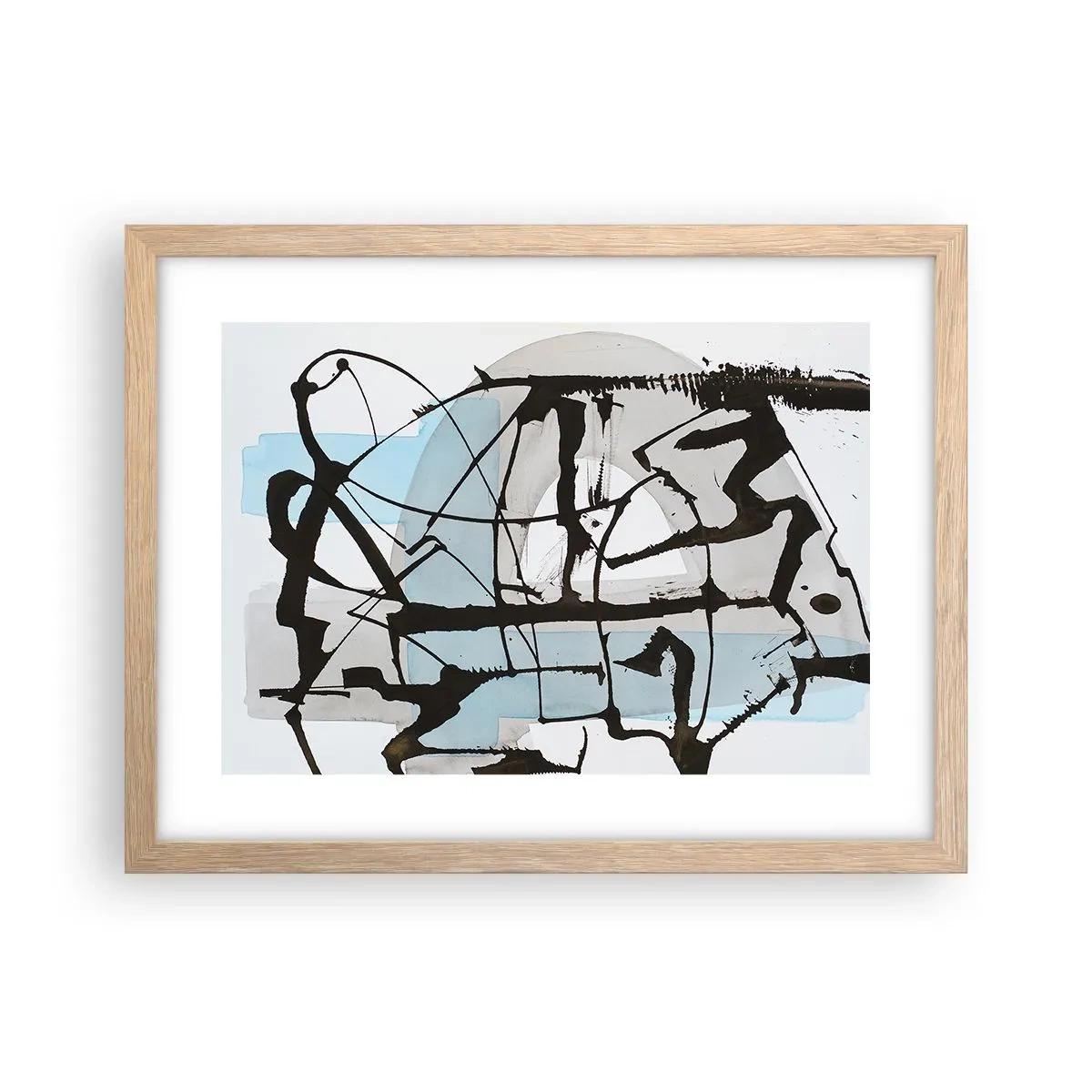 Poster în ramă de stejar deschis - Cu toate acestea, albastru - 40x30 cm