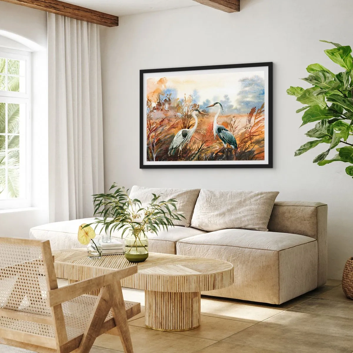 Poster în ramă neagră - Încotro în toamnă? - 70x50 cm