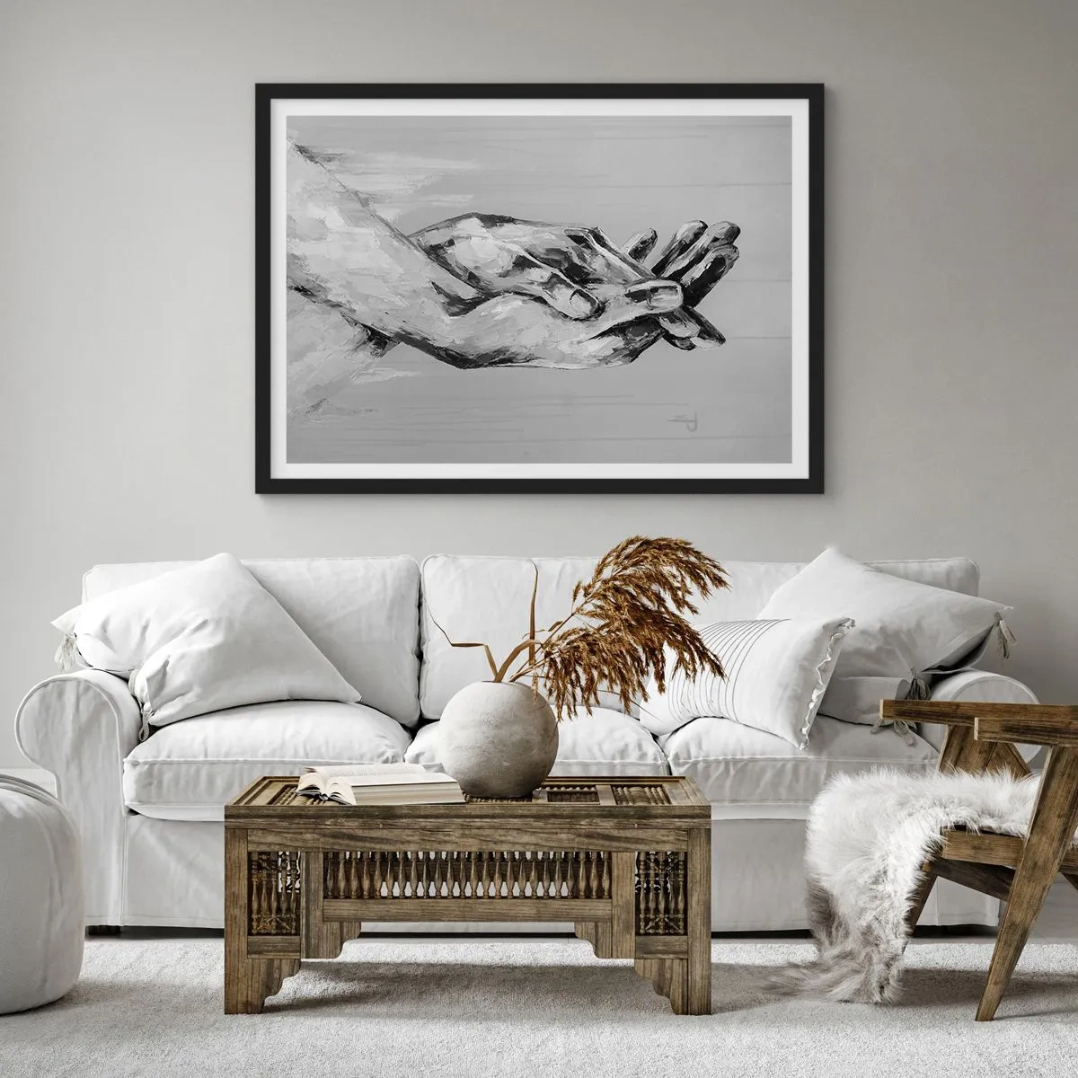 Poster în ramă neagră - Începutul... - 70x50 cm