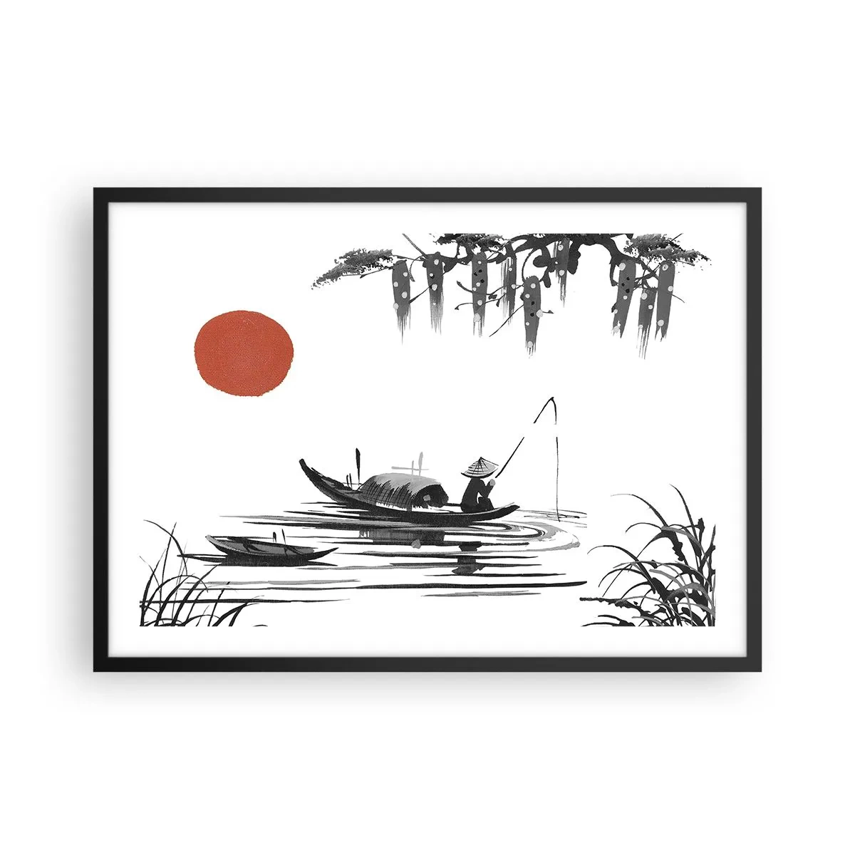 Poster în ramă neagră - O după-amiază asiatică - 70x50 cm