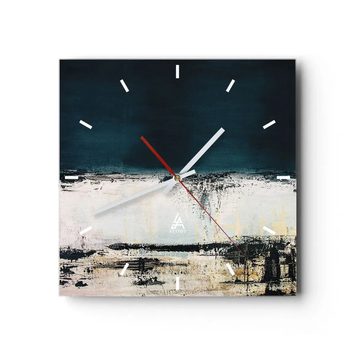 Ceas de perete - Ceas pe sticlă - Compoziție orizontală - 30x30 cm
