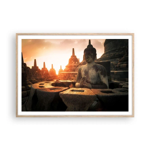 Poster în ramă de stejar deschis - Vreme de mare înțelepciune - 100x70 cm
