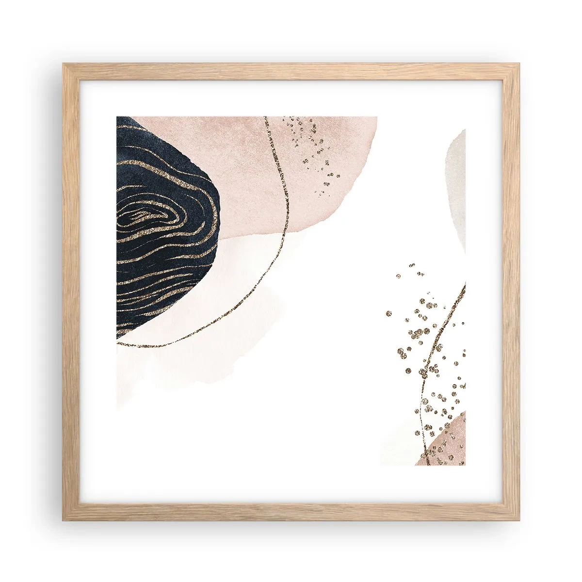 Poster în ramă de stejar deschis - Totul curge - 40x40 cm