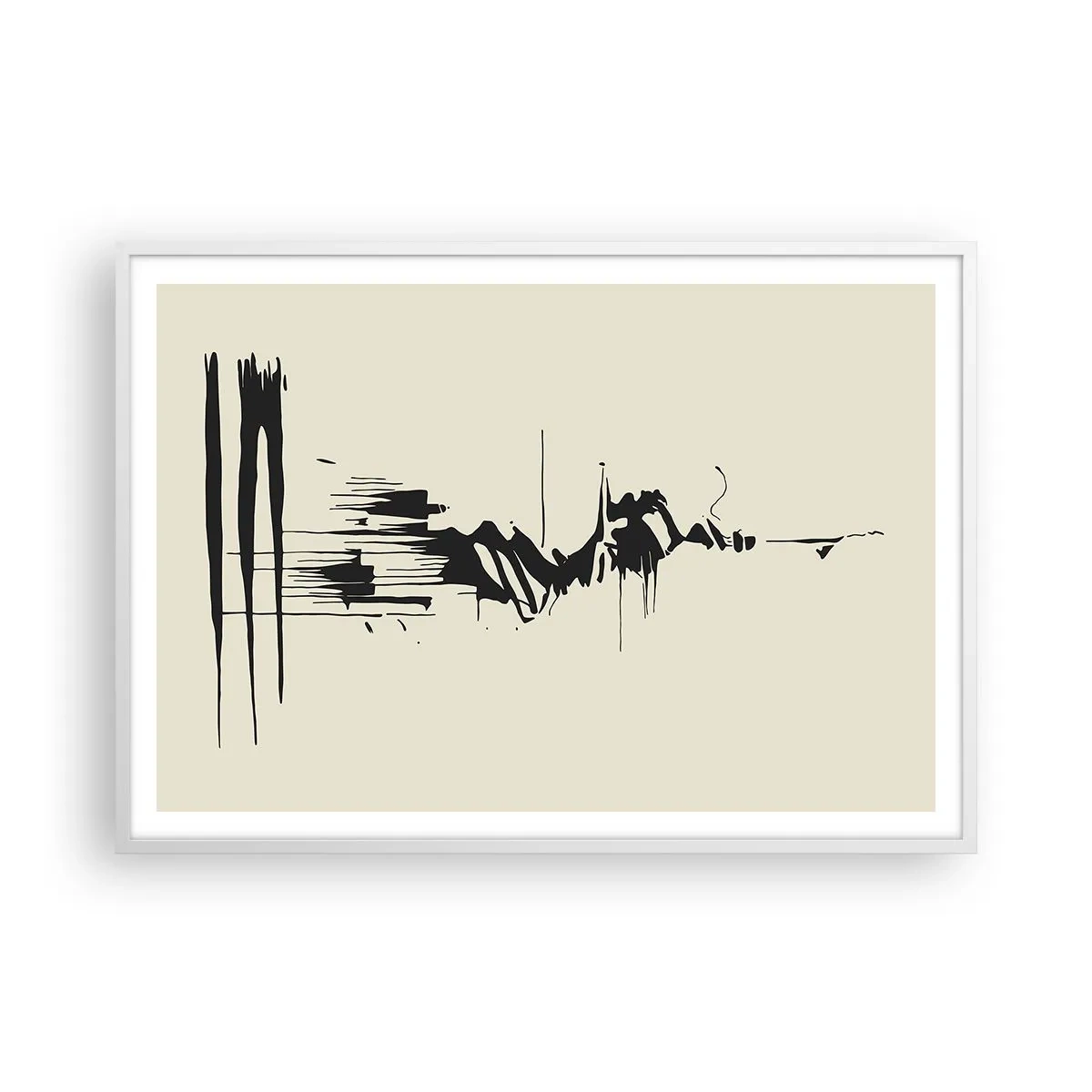 Poster în ramă albă - Abstracție pripită - 100x70 cm