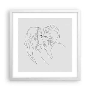 Poster în ramă albă - Cu aceeași linie - 40x40 cm