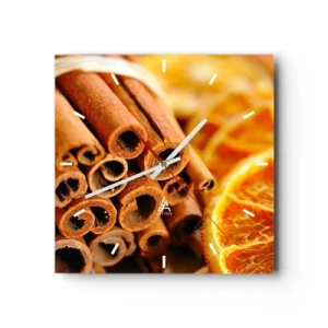 Ceas de perete - Ceas pe sticlă - Poți să le simți aroma? - 30x30 cm