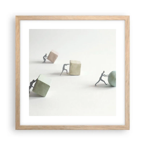 Poster în ramă de stejar deschis - Viața însăși - 40x40 cm