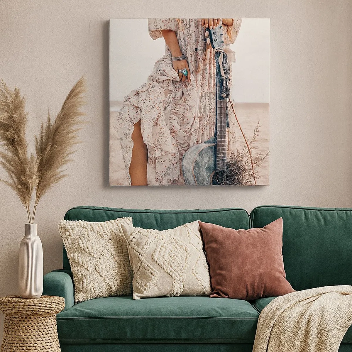 Tablou pe pânză - Hippie pe drum - 30x30 cm