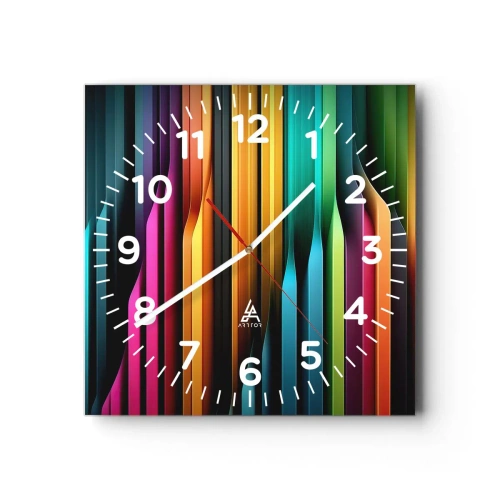 Ceas de perete - Ceas pe sticlă - Orgă de lumină - 30x30 cm