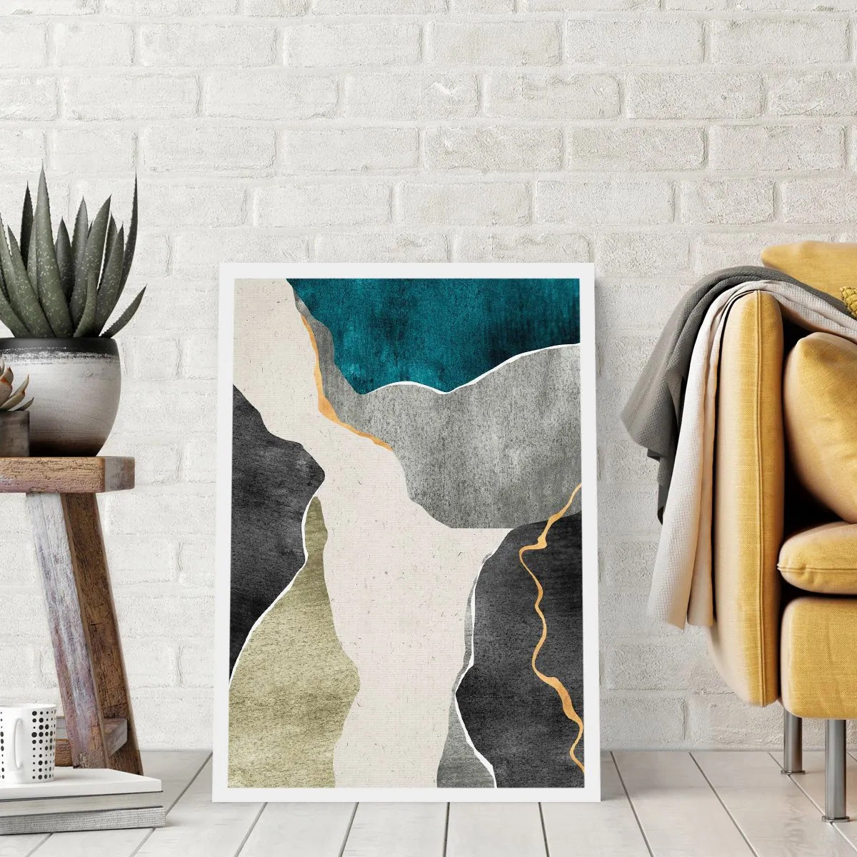 Poster - Compoziție mozaic cu fir de aur - 70x100 cm