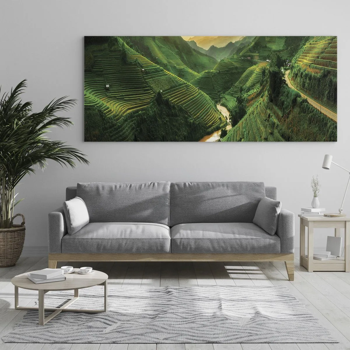 Tablou pe sticlă - Valea vietnameză - 100x40 cm