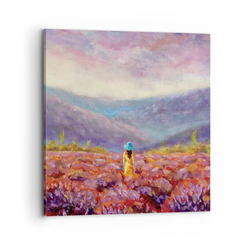 Tablou pe pânză - Într-o lume de lavandă - 70x70 cm