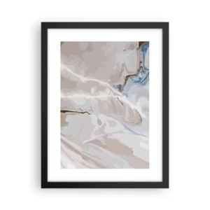 Poster în ramă neagră - Meandre albastre sub alb - 30x40 cm
