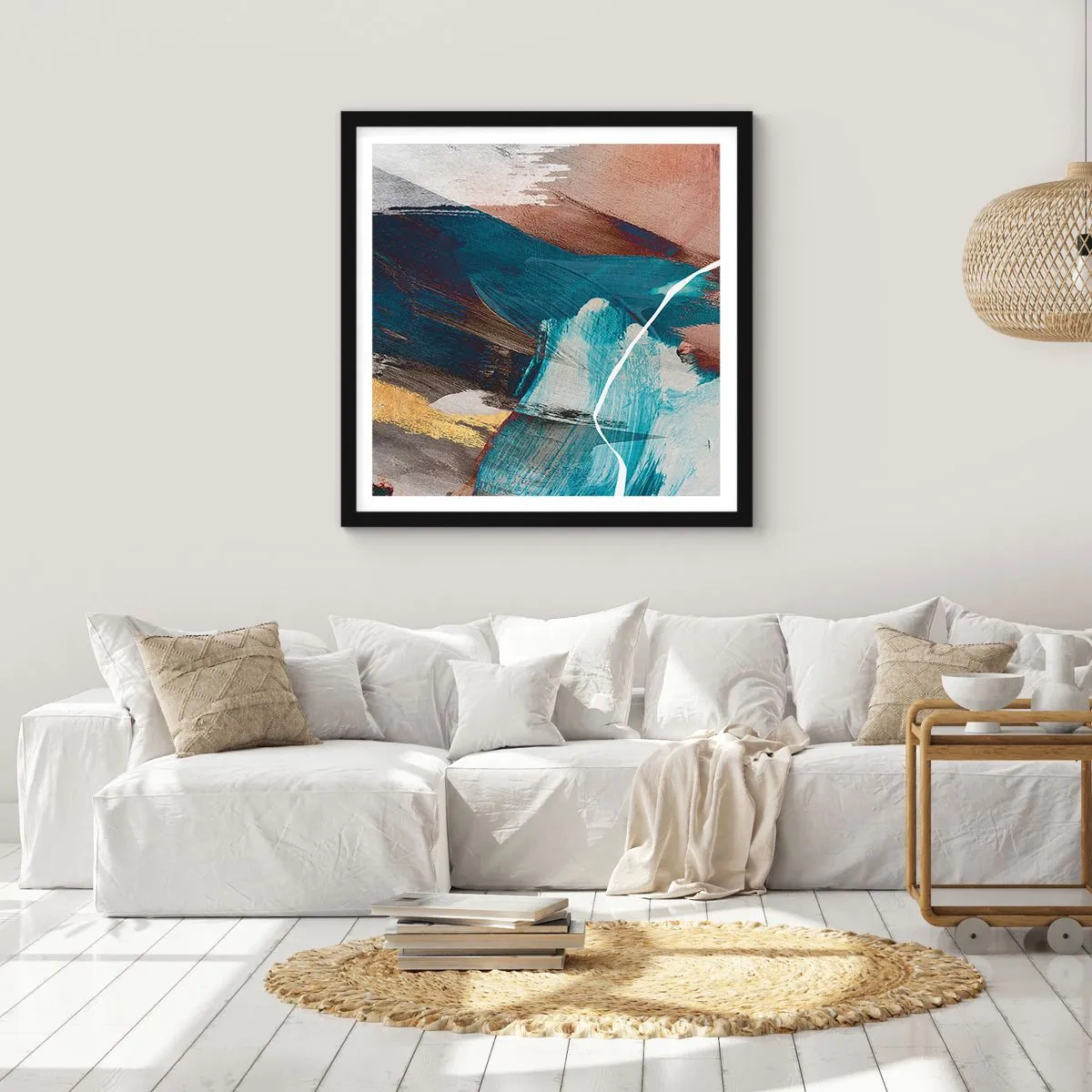 Poster în ramă neagră - Cu fler și energie - 30x30 cm