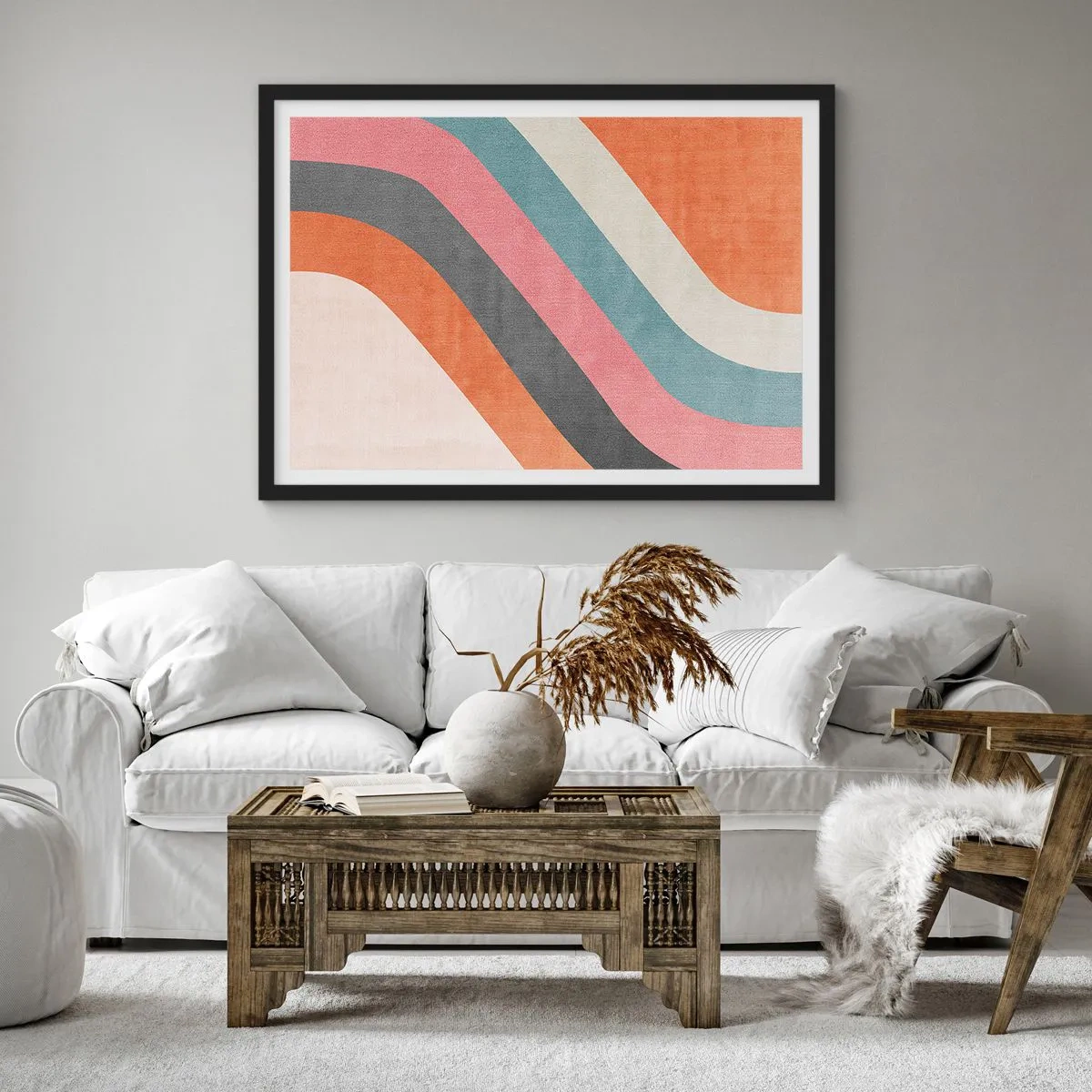 Poster în ramă neagră - Compoziție diagonală - mișcare - 100x70 cm