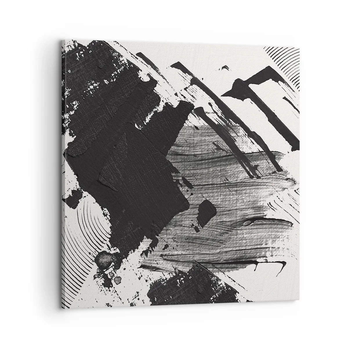 Tablou pe pânză - Abstracție - expresie de negru - 60x60 cm