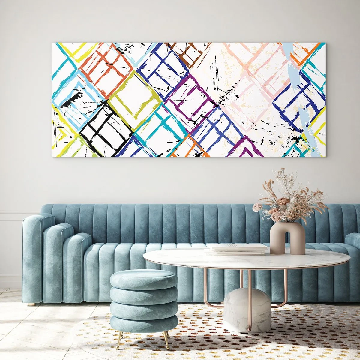 Tablou pe sticlă - Ferestre și ferestruici - 120x50 cm