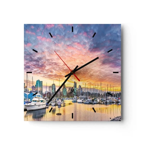 Ceas de perete - Ceas pe sticlă - Orașul celor o mie de marinari - 30x30 cm