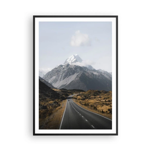 Poster în ramă neagră - Drumul spre inima munților - 70x100 cm