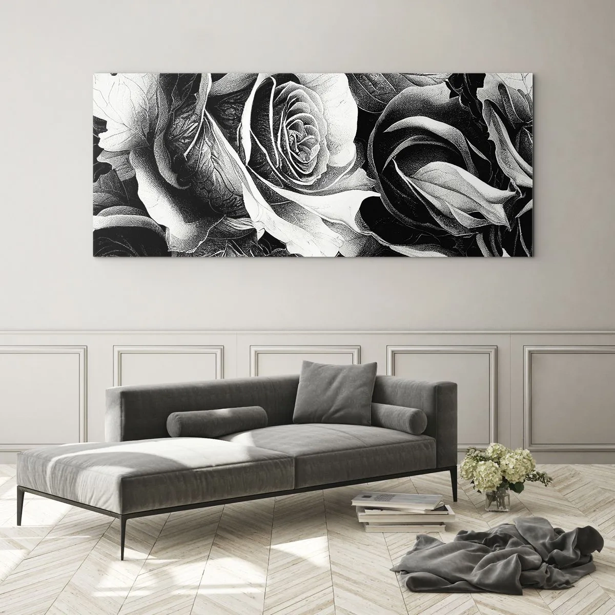 Tablou pe sticlă - Mereu regina - 90x30 cm