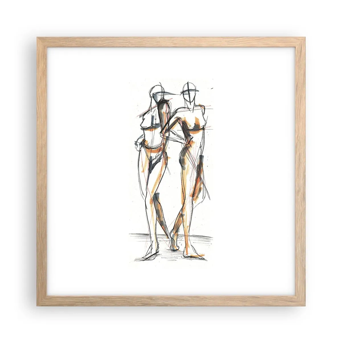 Poster în ramă de stejar deschis - Un studiu de farmec - 40x40 cm