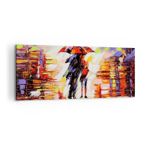 Tablou pe pânză - Împreună prin noapte și ploaie - 100x40 cm