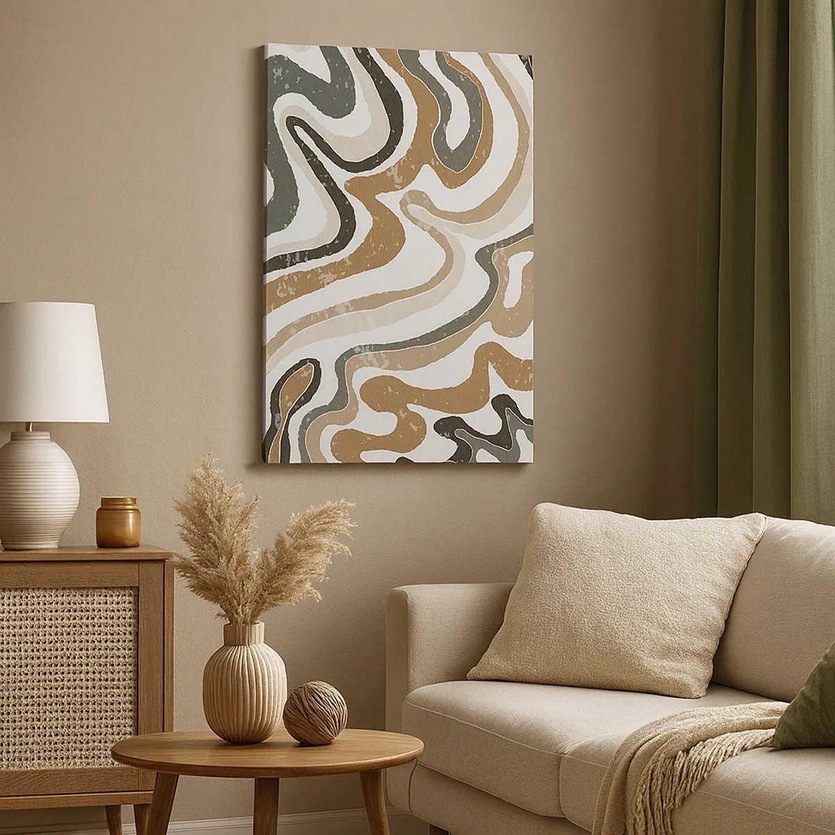 Tablou pe pânză - Meandrele culorilor pământului - 50x70 cm