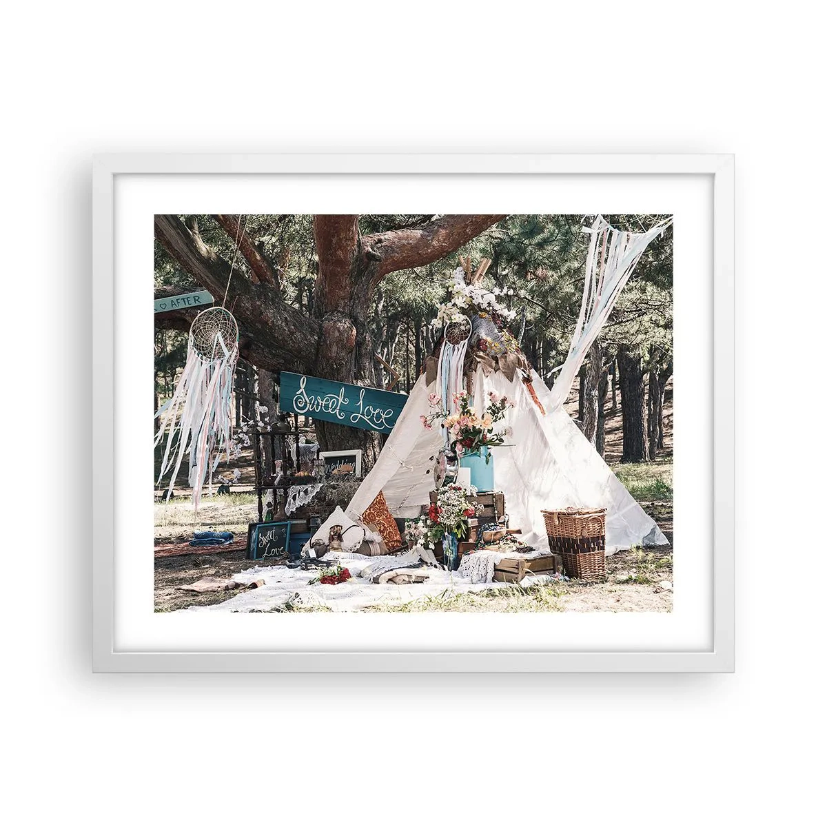 Poster în ramă albă - Make love… - 50x40 cm